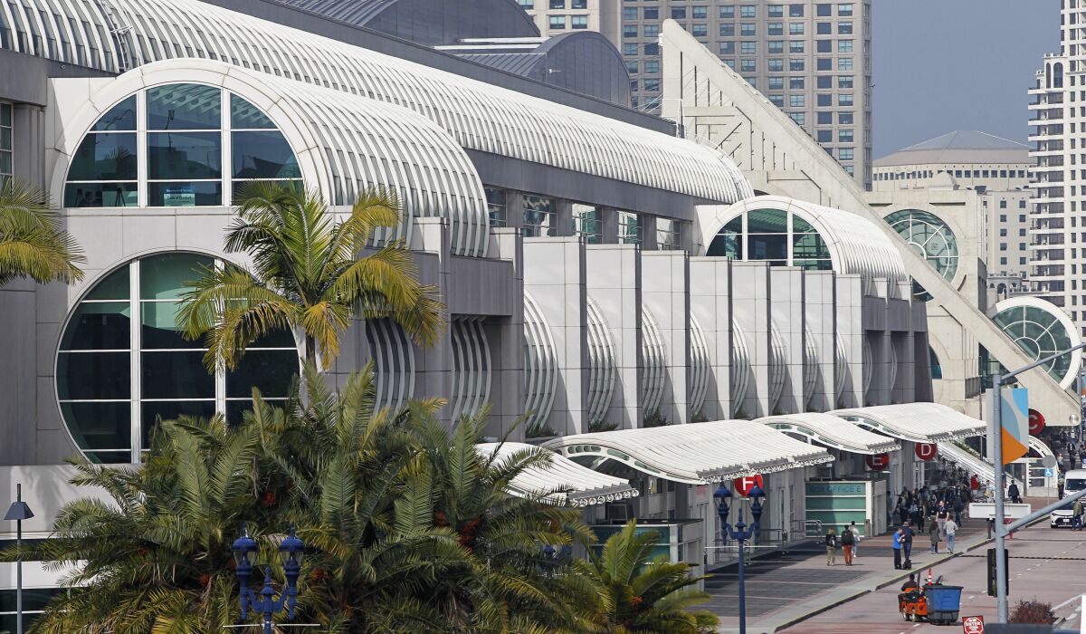 The San Diego Convention Center along Harbor Drive.