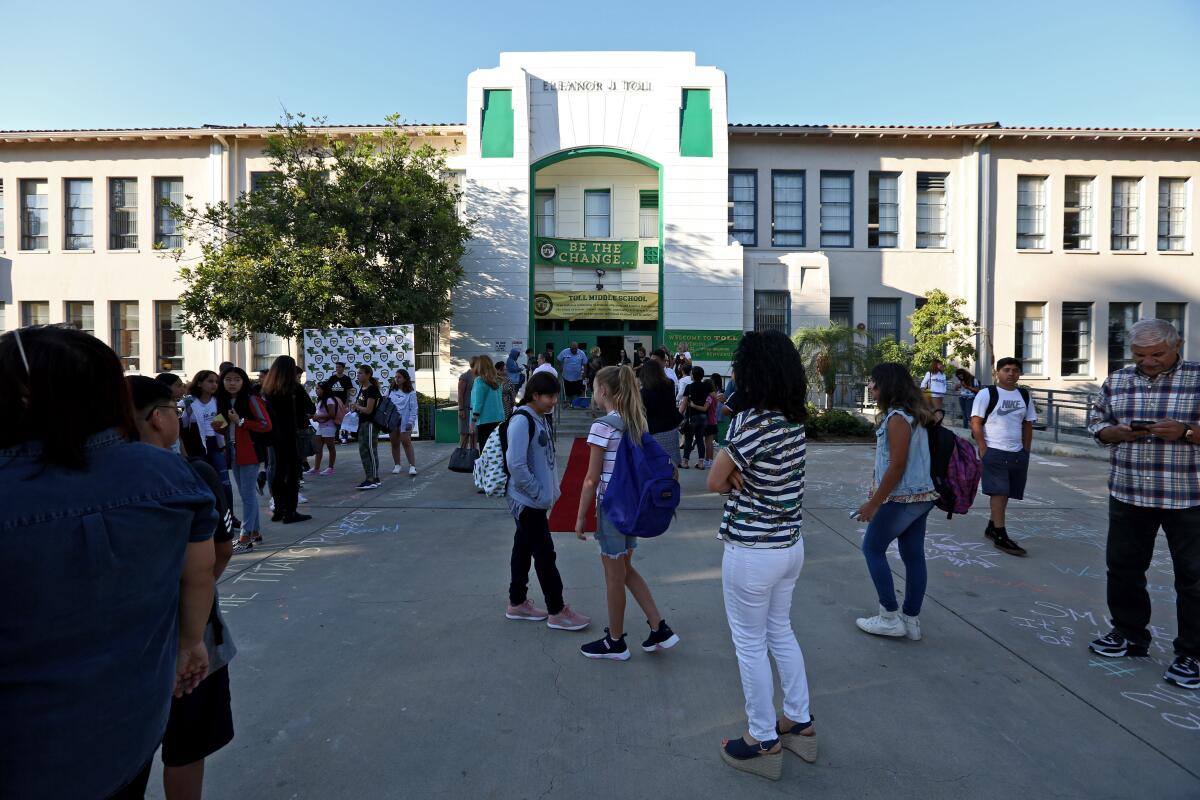 Glendale Unified is projecting a second straight year that enrollment has dropped by more than a 200 students in a report delivered to the school board. The sagging numbers were, in part, due to 1,129 students who left the district between last year and this year, led by 93 who left Toll Middle School.
