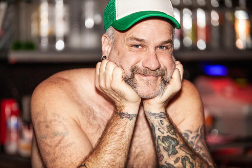Clint Yeager, 53, the former lead bartender at the Eagle LA, a queer leather bar on the east side.