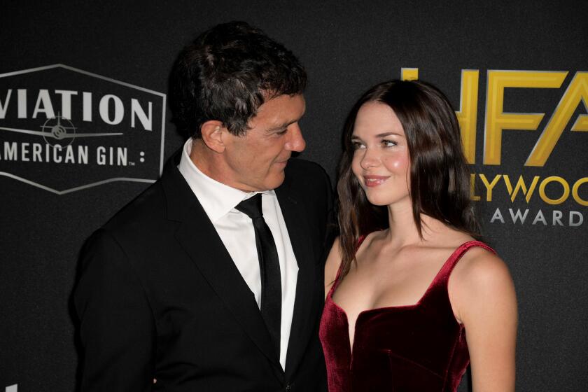 Antonio Banderas (L) and his daughter Stella Banderas (R) pose for photographers upon arrival at the 23rd annual Hollywood Film Awards at The Beverly Hilton in Los Angeles, California, USA, 03 November 2019.
