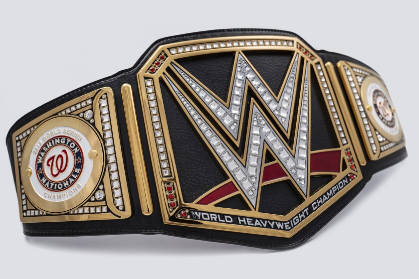 A Washington Nationals wrestling belt.