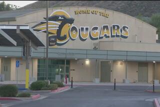 Canyon Lake Middle School, where a 12-year-old Lake Elsinore boy died this week after collapsing during P.E. class during a heat wave, according to his family.