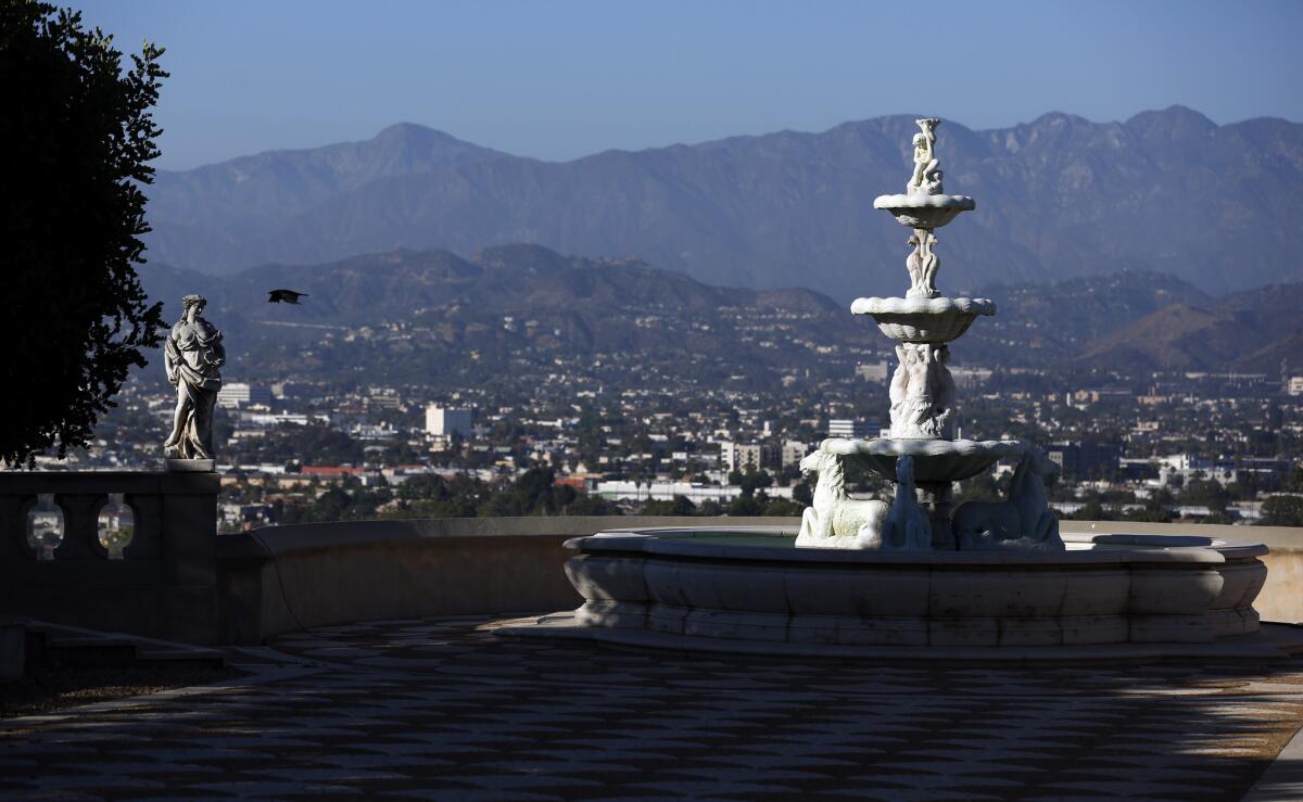 The convent of the Sisters of the Immaculate Heart of Mary in Los Feliz has ornate architecture and views of downtown and the San Gabriel Mountains.