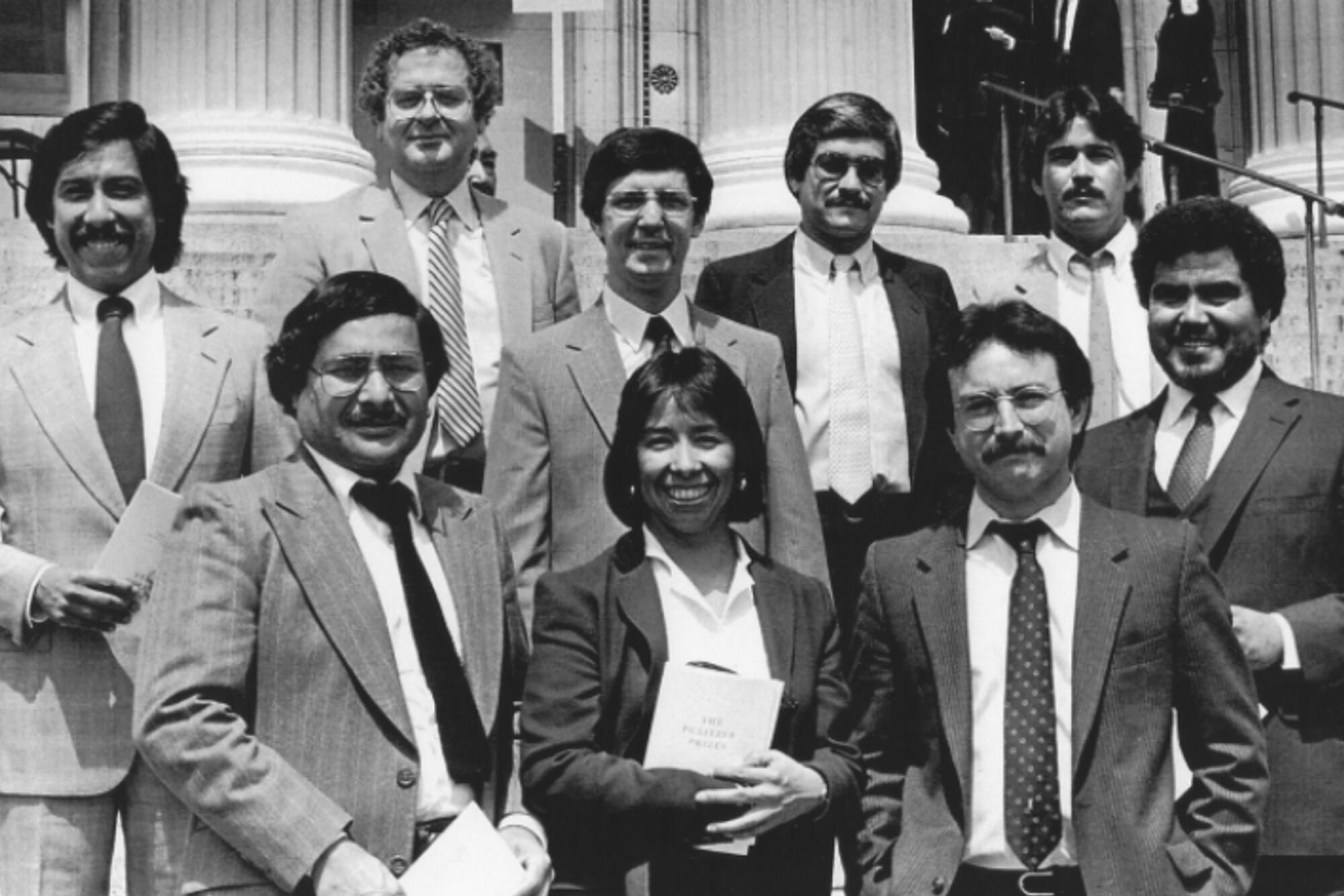 Los Angeles Times journalists at the 1984 Pulitzer Prize ceremony in New York