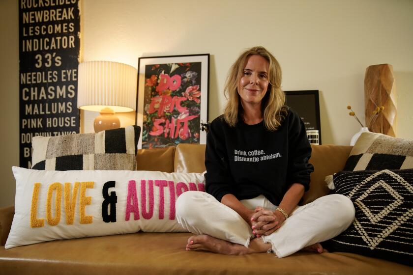 San Diego, California - May 28: Jenny Palmiotto is a licensed therapist and founder of Love & Autism, a nonprofit working to address ableism. Palmiotto poses for photo in Loma Portal on Tuesday, May 28, 2024 in San Diego, California. (Alejandro Tamayo / The San Diego Union-Tribune)