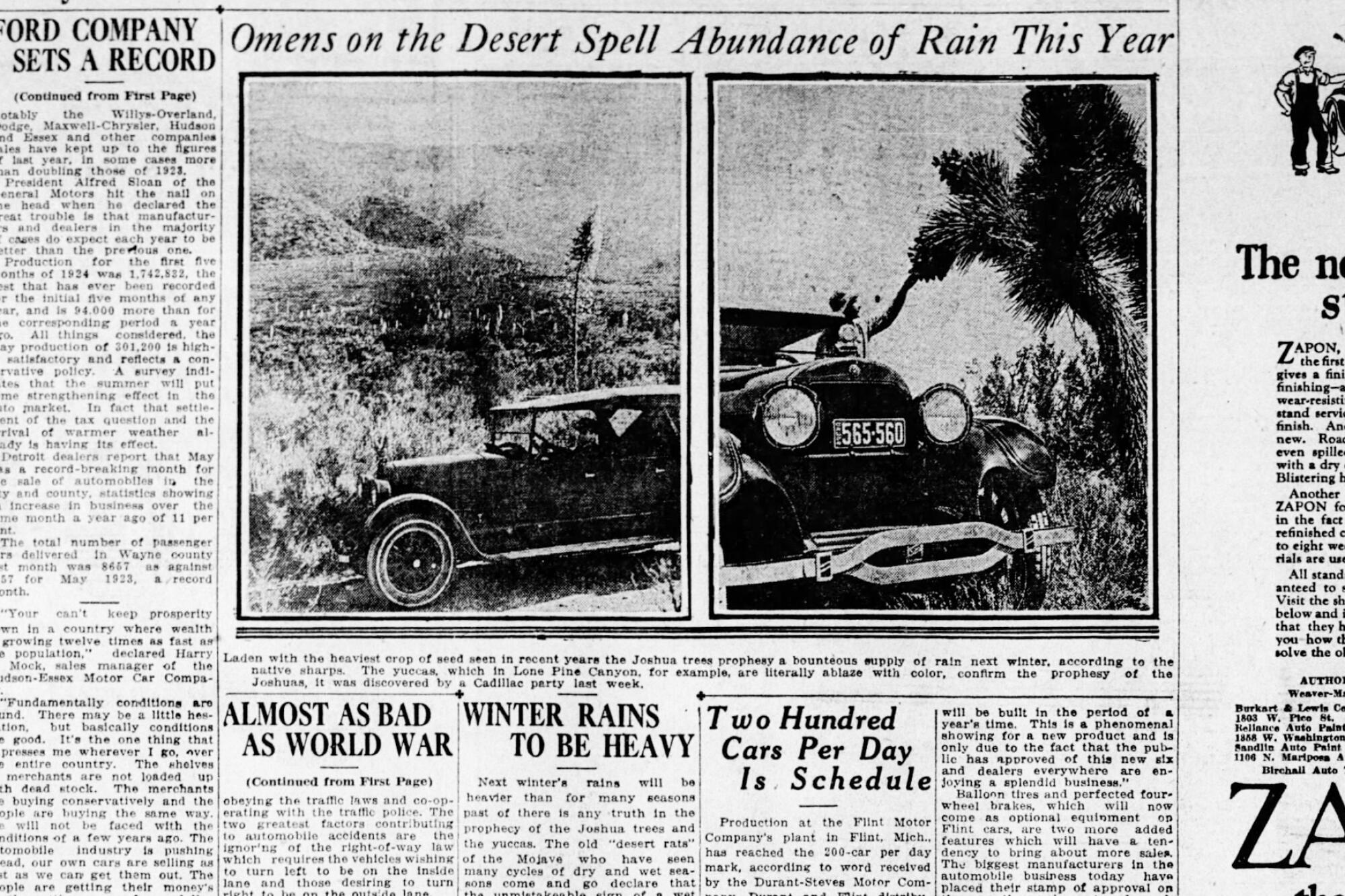 A Los Angeles Times story published on June 15, 1924