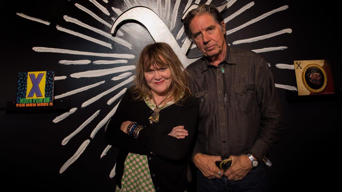 X founding members Exene Cervenka and John Doe visit the new Grammy Museum exhibit marking the 40th anniversary of their band.
