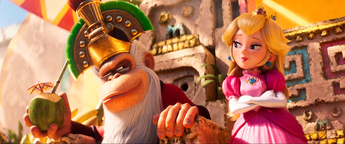 Cranky Kong and Princess Peach nodding in agreement
