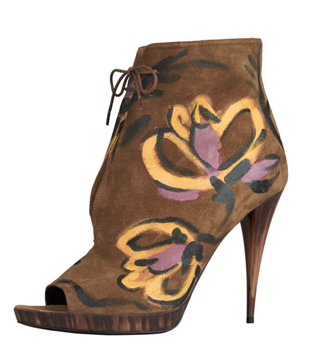 Burberry Prorsum hand-painted calf suede ankle boots.