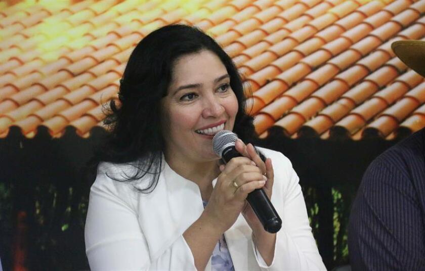 Paraguayan Tourism Secretary Sofia Montiel speaks at the presentation of the Traditional Misiones Festival on Jan. 15, 2019, which showcased the gastronomy, the equestrian culture and the heritage of Misiones province. EFE-EPA/Carlos Villar Ortiga
