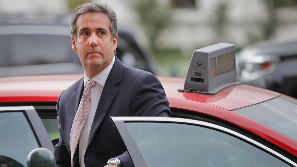 Michael Cohen, President Trump's personal attorney, in Washington on Sept. 19, 2017.