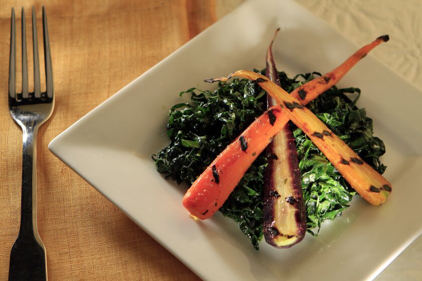 Little Dom's Tuscan kale salad with grilled heirloom carrots