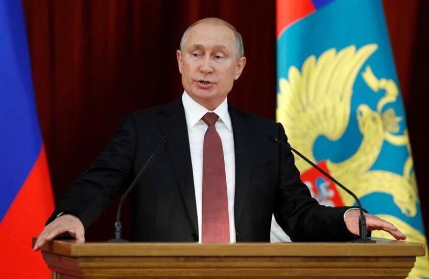 El presidente ruso, Vladímir Putin, durante una conferencia de prensa. EFE/Archivo