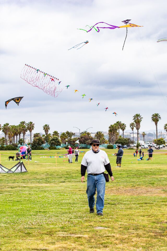 Glen Rothstein, regional director of the American Kitefliers Association, turns out for the OB Kite Festival on May 21 at Robb Field.