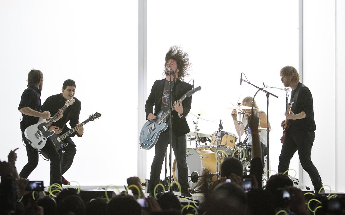 Dave Grohl and the Foo Fighters perform during the 54th Annual Grammy Awards at Staples Center in Los Angeles on Feb. 12.