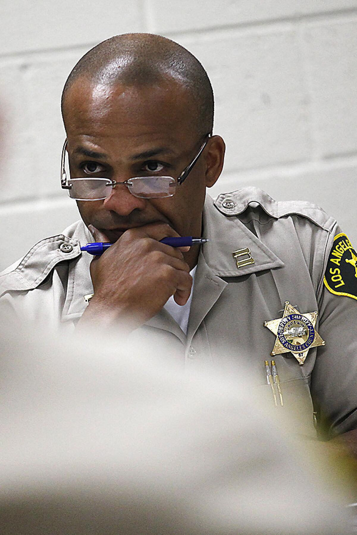 Los Angeles County Sheriff's Department Cmdr. Roosevelt Johnson was recently elevated from the Santa Clarita Valley station, where he was captain. He was given a month-long suspension for making false statements in 1999, according to documents reviewed by The Times.