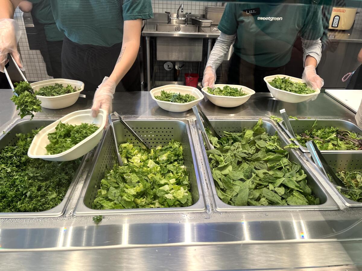 Sweetgreen in Irvine has a core menu of seasonal salads and warm bowls.