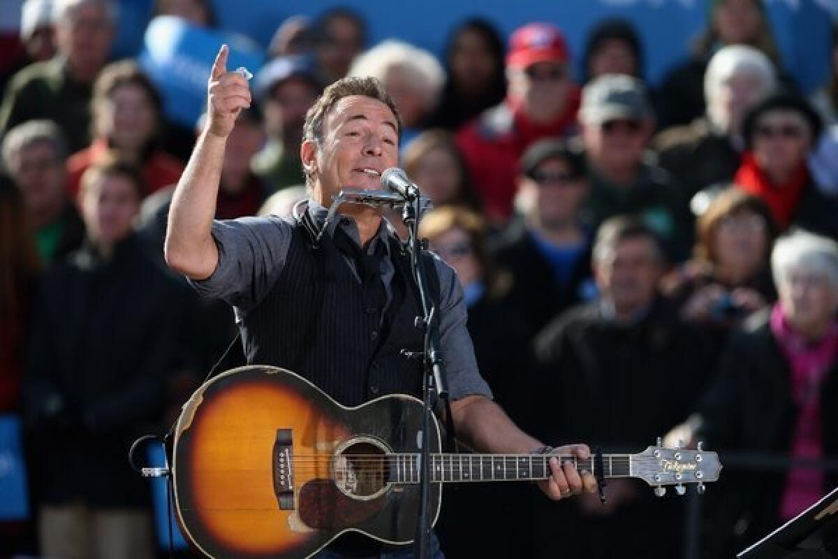 Bruce Springsteen campaigns Monday for President Obama, something that tax-exempt nonprofits can't do.