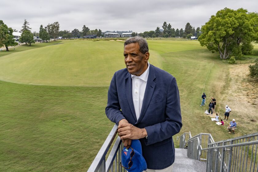 L.A. Country Club member Fred Terrell overlooks the 10th fairway.