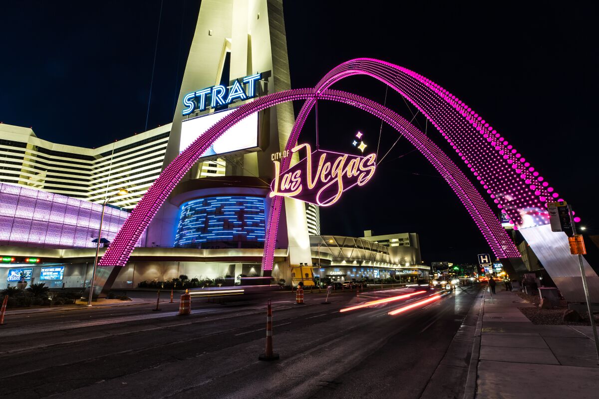 The new Gateway Arches in downtown Las Vegas.
