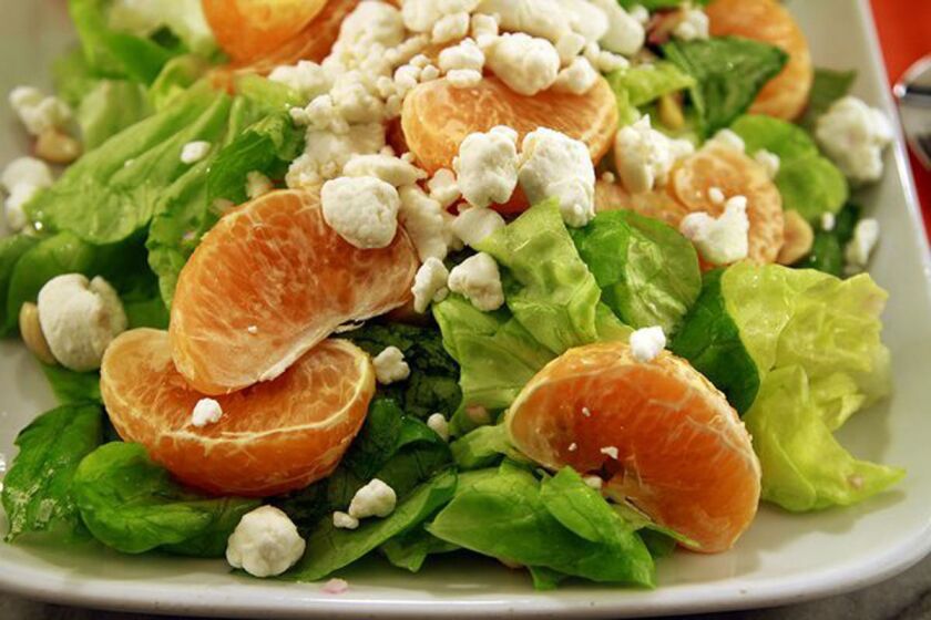Recipe: Tangerine, butter lettuce and goat cheese salad.