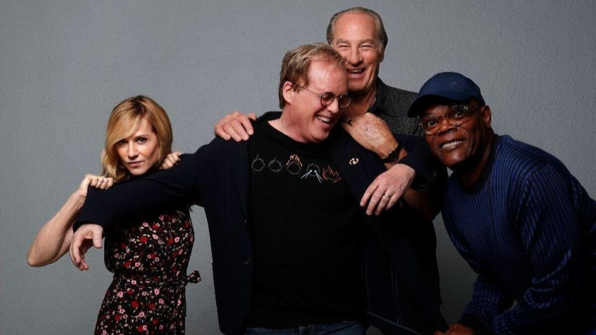 Holly Hunter, Brad Bird, Craig T. Nelson and Samuel L. Jackson of Disney/Pixar's "Incredible 2," are photographed at the London Hotel in West Hollywood on June 7, 2018.