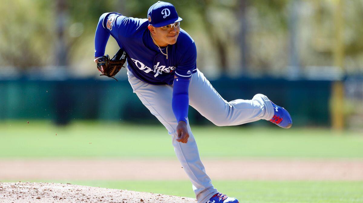 Julio Urias of the Dodgers is staying in Arizona for extended spring training to save his arm for later in the season.