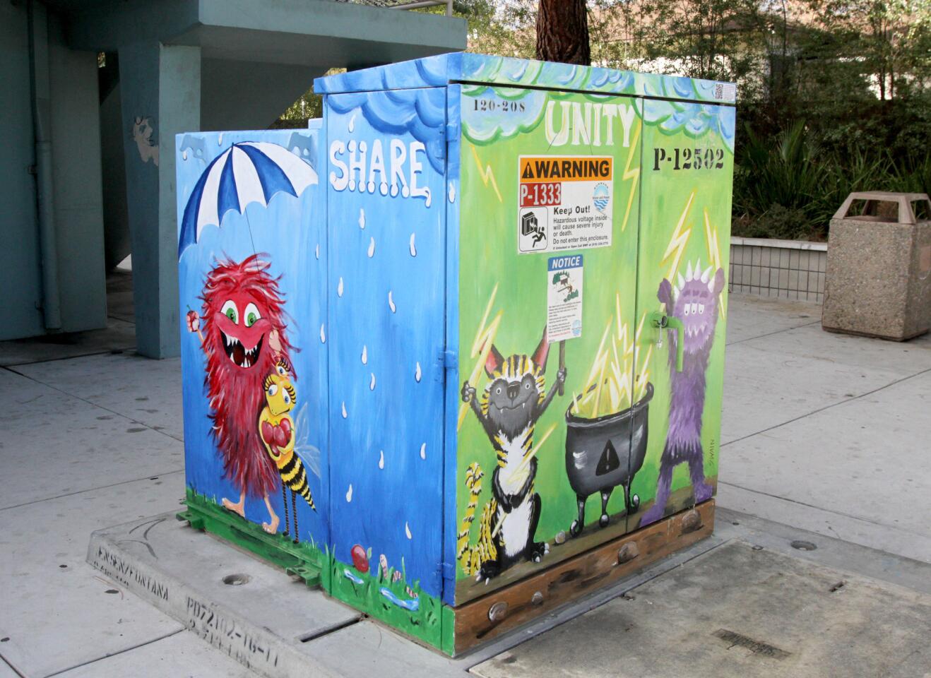 Artwork painted on a utility box as a pilot program, at Verdugo Park in Burbank, photographed Friday, December 11, 2015.