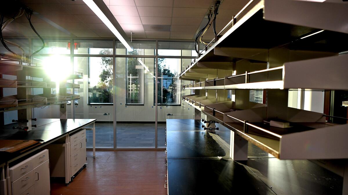 A room inside the new administrative, research and incubator building.