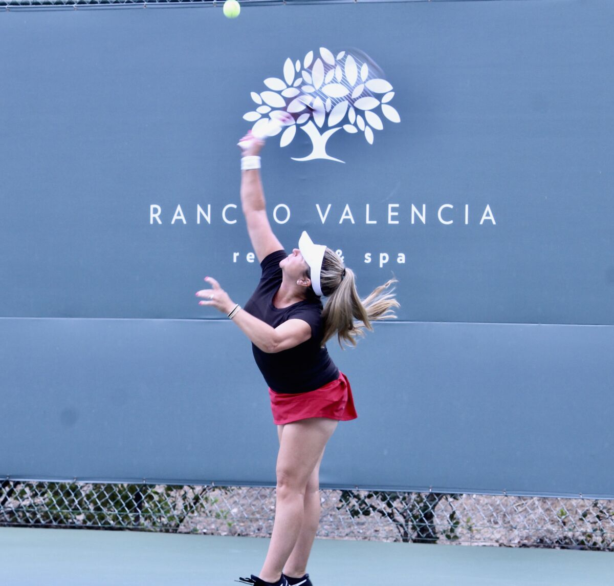A player at last year’s Sean Eduardo Sanchez Tennis Center fundraising Pro-Am tennis tournament.