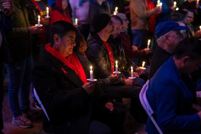 A candlelight vigil for world AIDS days before the pandemic 