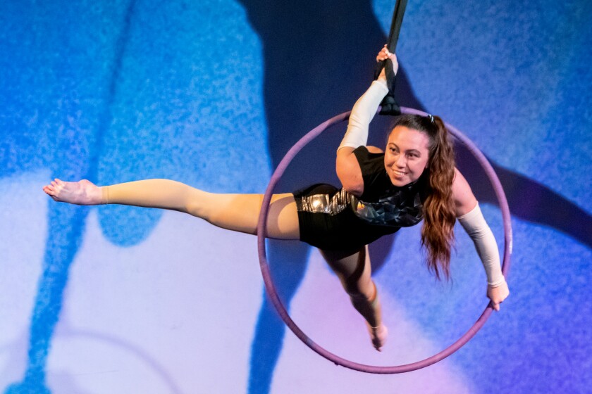 Jillian Ryan competes on the lyra at the De Leon Cirque Fest.