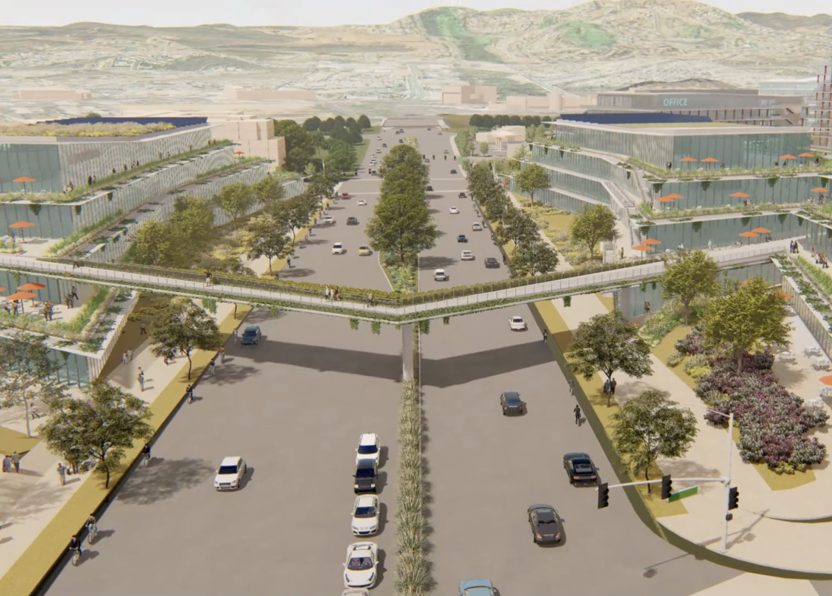 An artist's rendering of the proposed North City office park along Twin Oaks Valley Road in San Marcos.