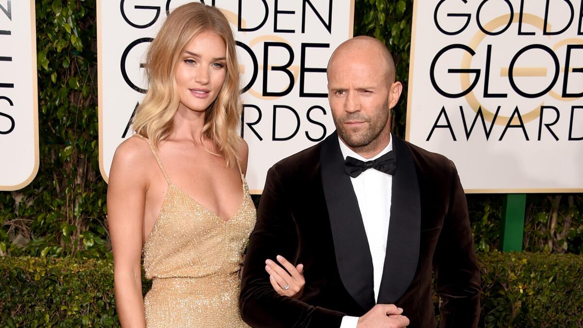 Actor Jason Statham and model Rosie Huntington-Whiteley had asked $19.95 million for the renovated beach house in the Malibu Colony enclave. The four-bedroom home sold for $18.5 million, records show.