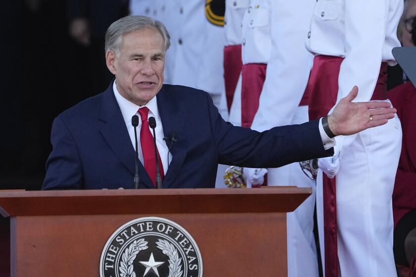 FILE - Texas Gov. Greg Abbott speaks during his inauguration ceremony in Austin, Texas, Jan. 17, 2023. It's early yet, but next year's presidential race may feature something the political world hasn't seen in the last 50 years: no elected officials from Texas. (AP Photo/Eric Gay)