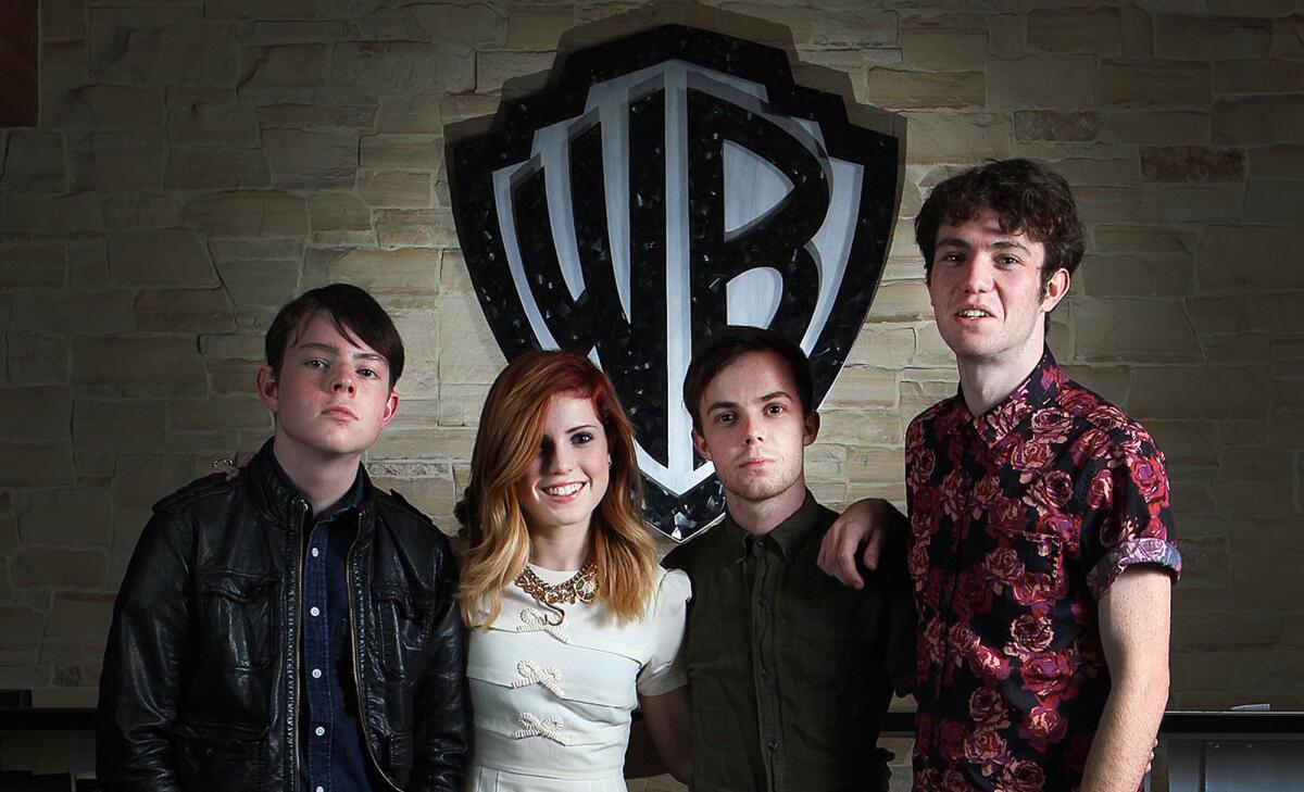 Echosmith, a band of Sierota siblings with Graham, Sydney, Jamie and Noah at Warner Bros. Records in Burbank on Wednesday, Nov. 20, 2013.