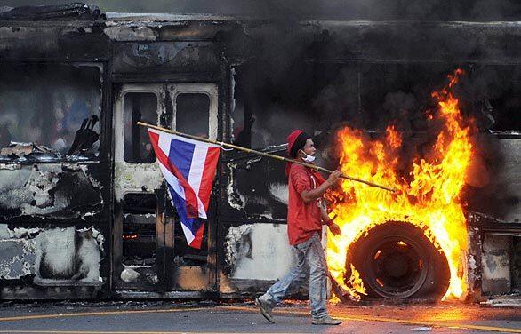 State of emergency in Thailand - flag