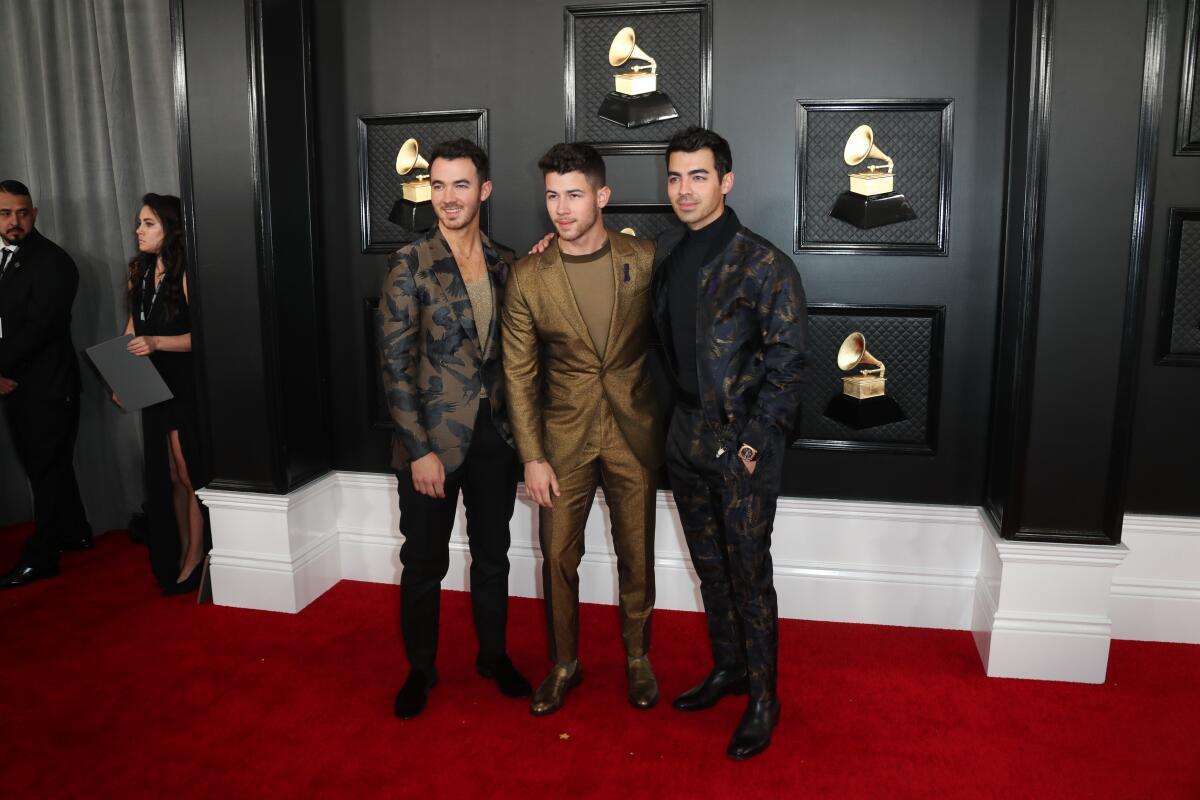 The Jonas Brothers on the Grammys red carpet