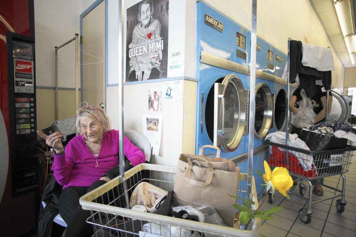 Marie Elizabeth Haist, "Queen Mimi," is a fixture at Fox Laundry in Santa Monica. A film about her is opening Friday.