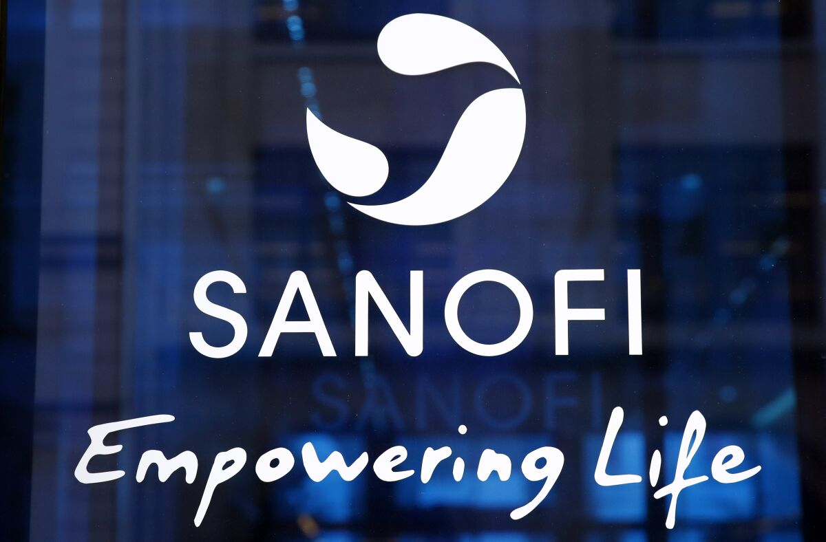 Sanofi logo at their headquarters