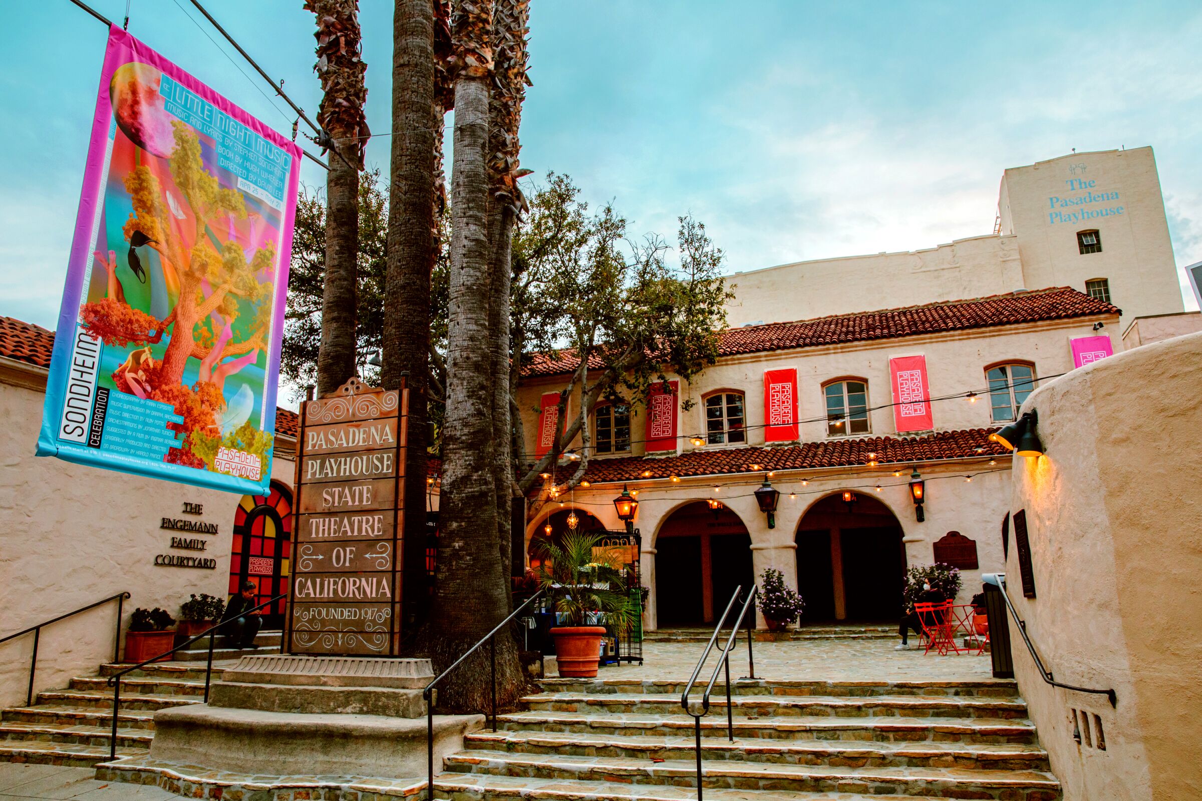 Front view of the Pasadena Playhouse.