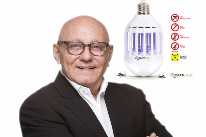 Max Azria, ceo of Clean Concept LLC and ZappLight shines light on global Zika crisis with world's first 2-in-1 LED light bulb and bug zapper. (PRNewsfoto/ZappLight)