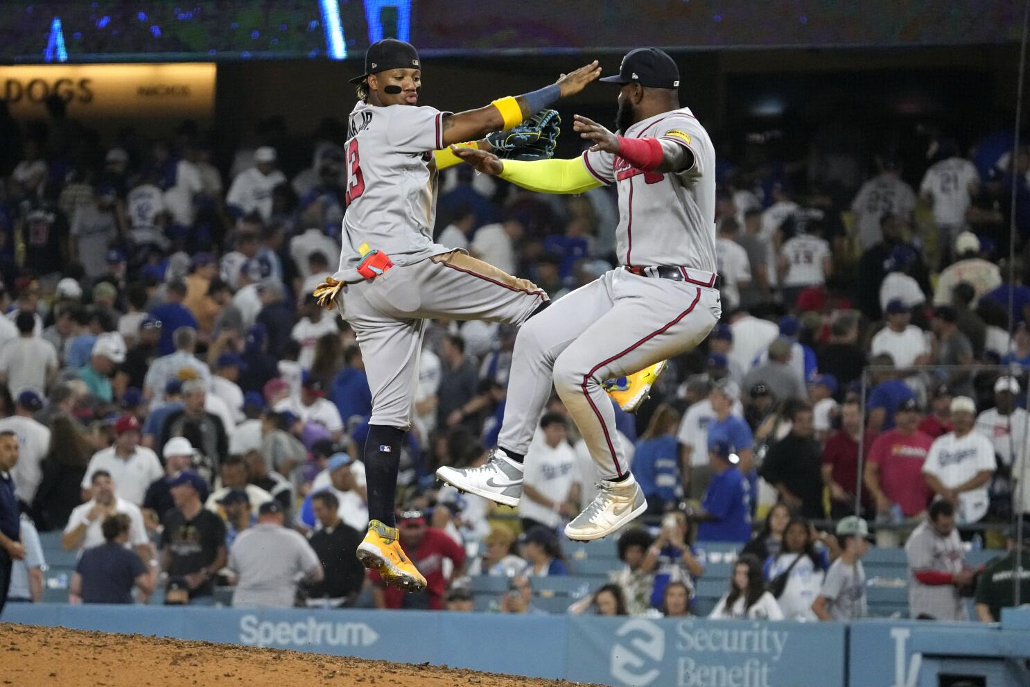 Ronald Acuna Jr. with a Grand Slam to become the first ever player to ,  ronald acuna jr 