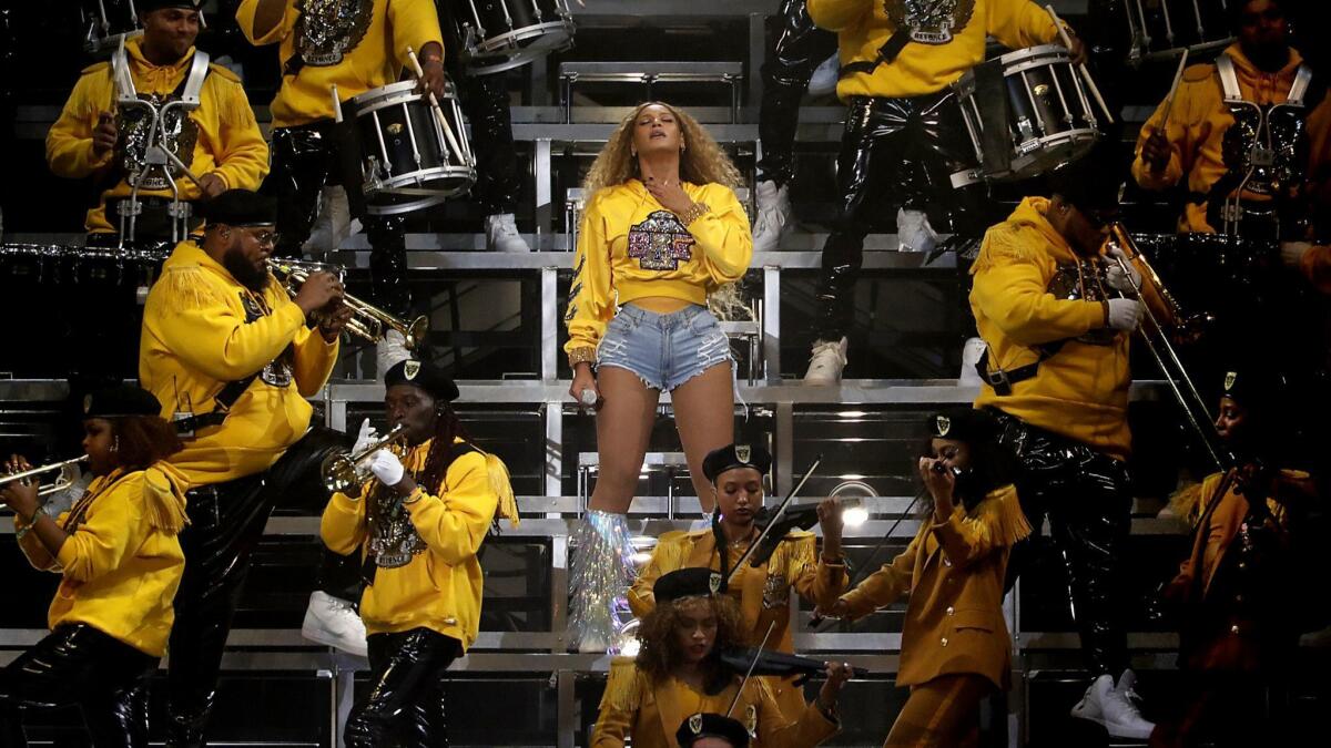 Beyoncé at Coachella in 2018.