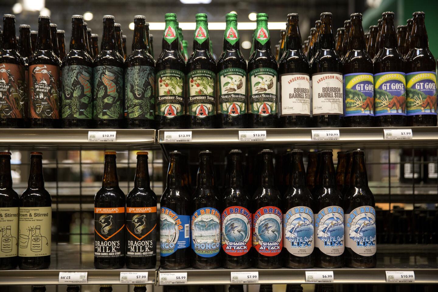 Craft beers at Whole Foods