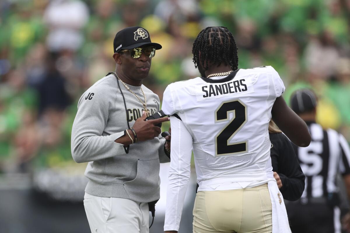 Deion Sanders tunes out detractors and turns the page on Colorado's  lopsided loss to Oregon - The San Diego Union-Tribune