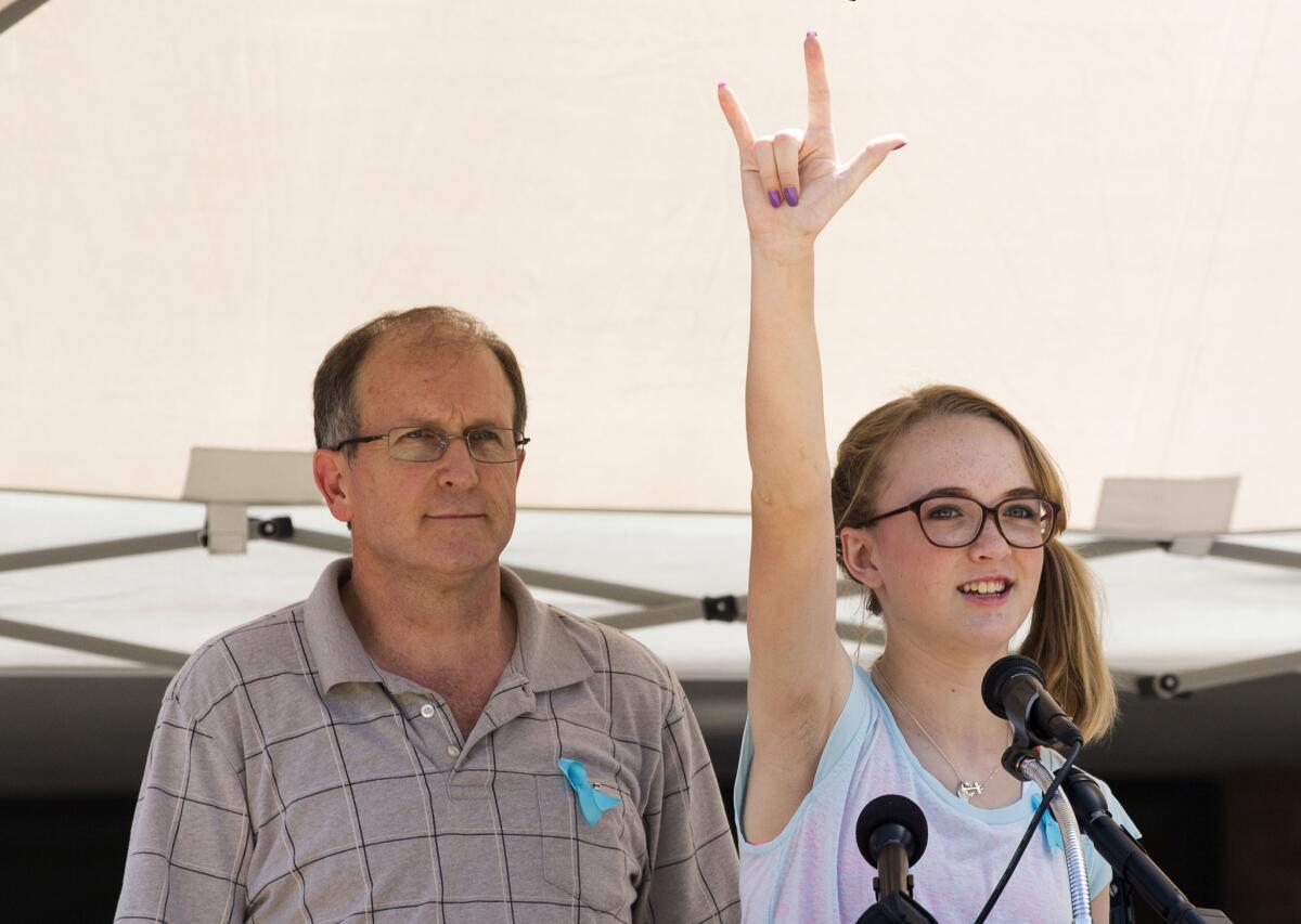 On July 12, Cassidy Stay, the lone survivor of a family massacre in Texas, spoke during a community memorial at Lemm Elementary School, in Spring, Texas.