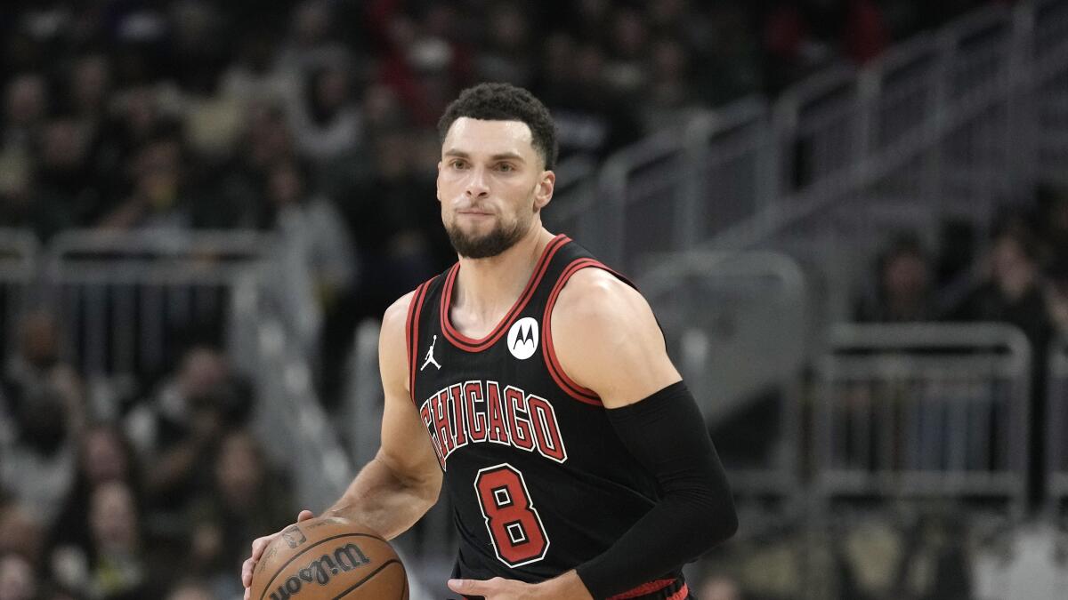 The Chicago Bulls' Zach LaVine during the second half of a game last season.