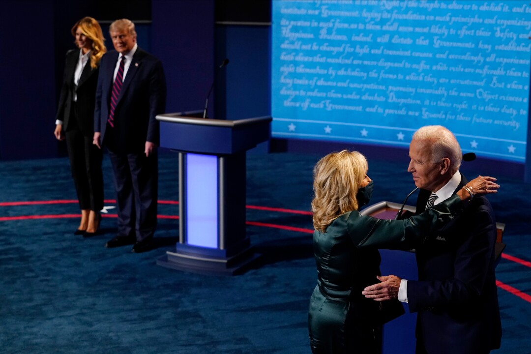 Photos President Trump And Joe Biden Face Off In First Debate Los Angeles Times
