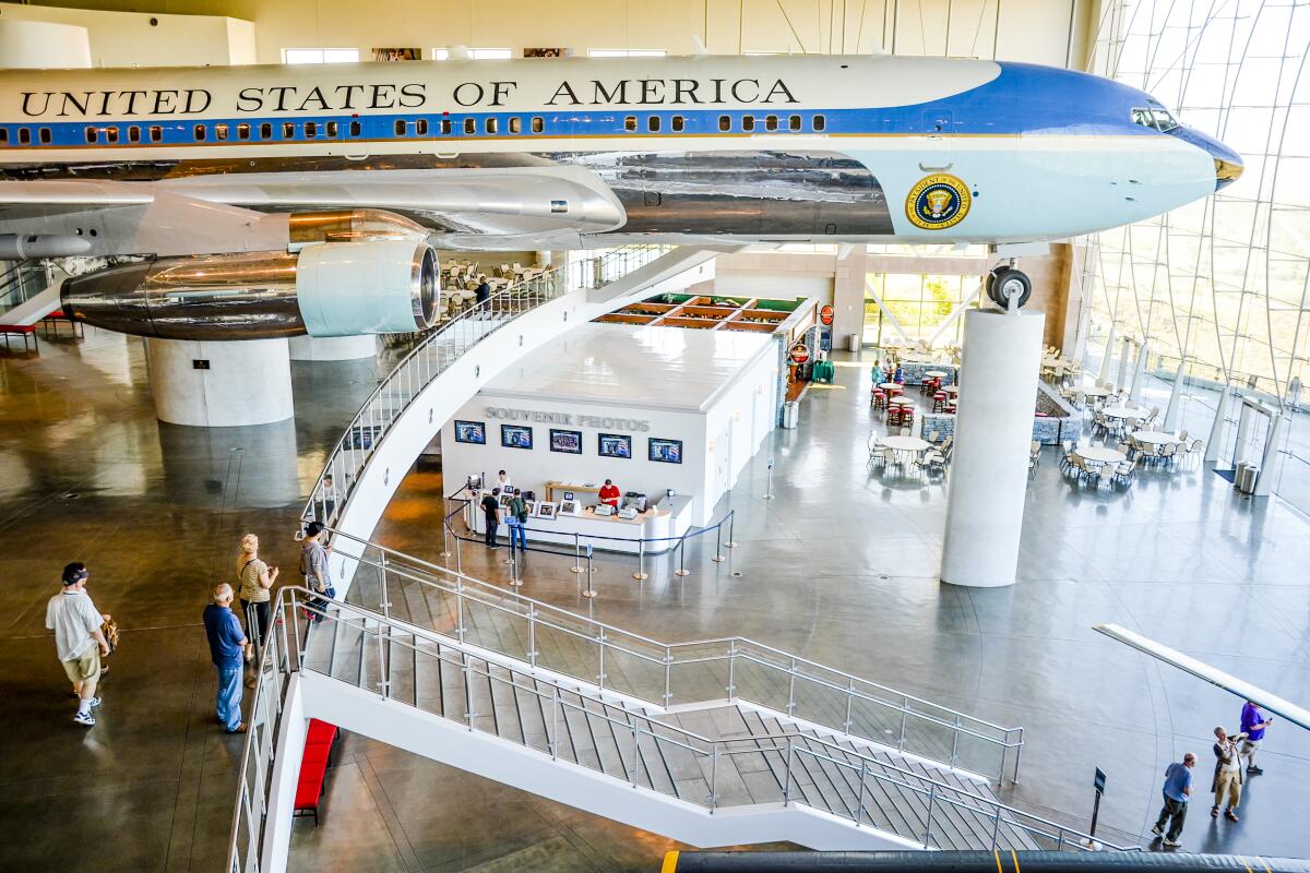 Plane used as Air Force One on display inside the Ronald Reagan Presidential Library